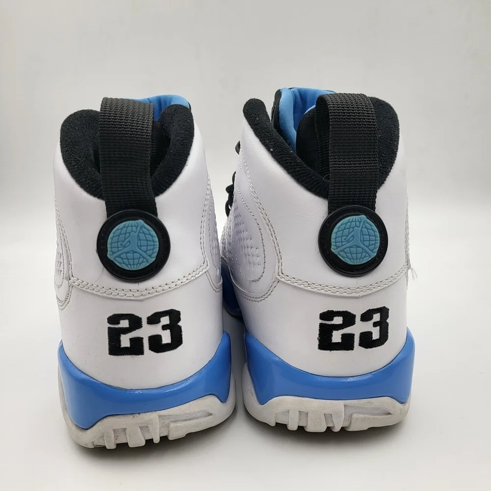 Air Jordan 9 Retro White and Powder Blue Color  High-Top Sneakers Size 7.5 Mens